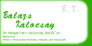 balazs kalocsay business card